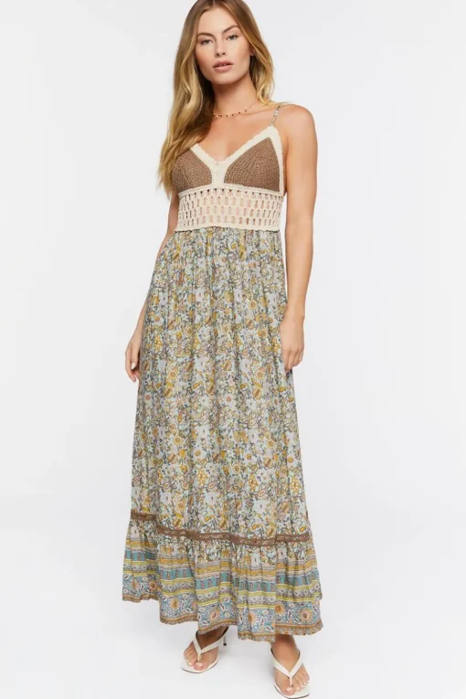 Floral Crochet Maxi Dress