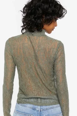 Floral Lace Mock Neck Top