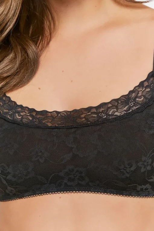 Floral Lace Picot-Trim Bralette