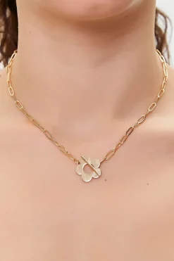 Floral Pendant Toggle-Clasp Necklace
