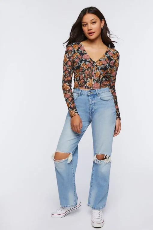 Floral Print Crop Top