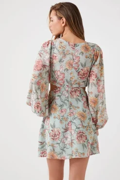Floral Print Cutout Mini Dress