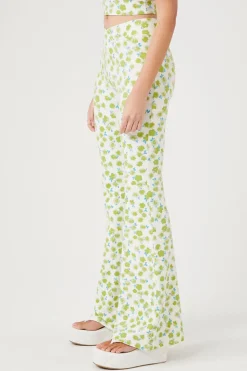 Floral Print Flare Pants