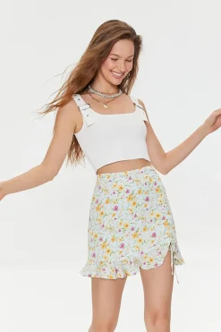 Floral Print Mini Skirt