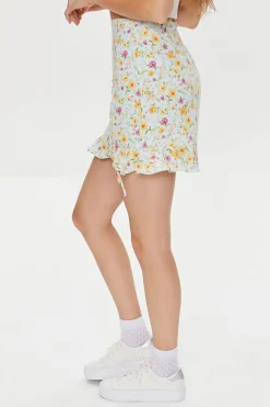 Floral Print Mini Skirt