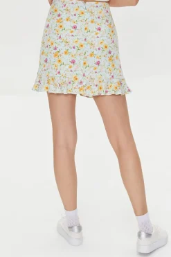 Floral Print Mini Skirt
