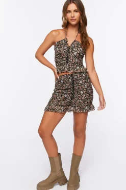 Floral Print Mini Skirt