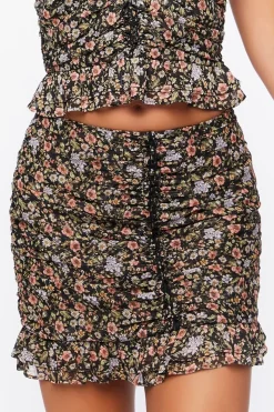 Floral Print Mini Skirt