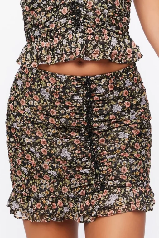 Floral Print Mini Skirt