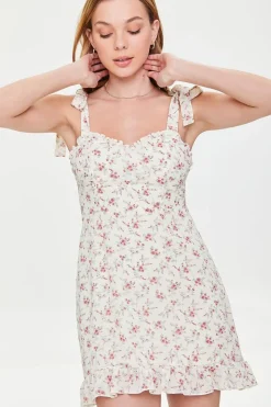 Floral Print Sweetheart Dress