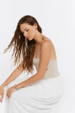 Floral Sweater-Knit Cropped Cami