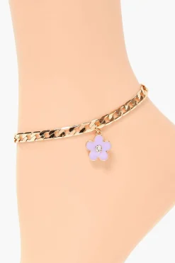 Flower Charm Chain Anklet