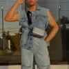 Frayed Denim Vest