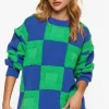 Fuzzy Checkered Sweater