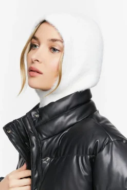 Fuzzy Knit Balaclava Hood