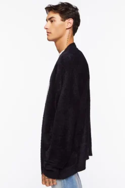 Fuzzy Knit Cardigan Sweater