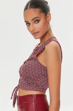Geo Print Crop Top