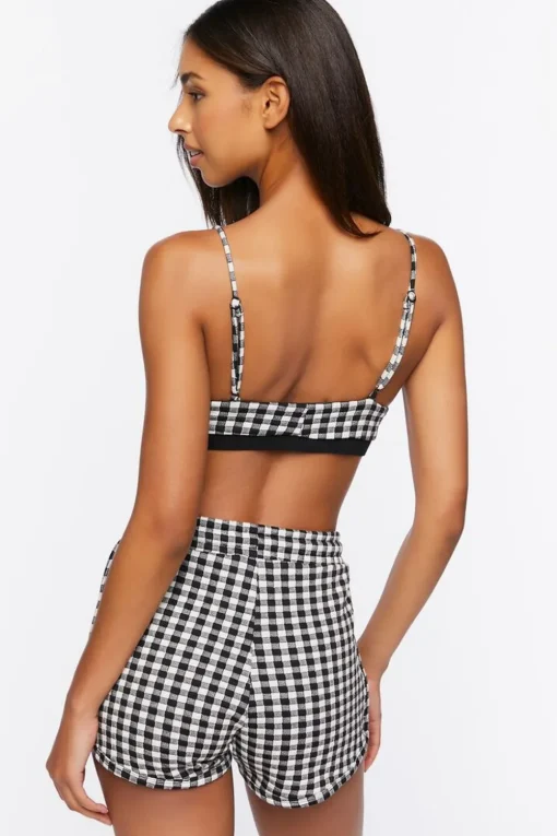 Gingham Crop Top & Shorts Set