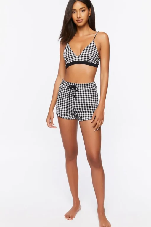 Gingham Crop Top & Shorts Set