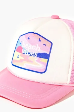 Girls Beach Vibes Graphic Trucker Hat (Kids)