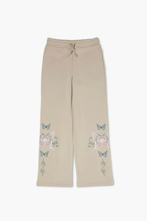 Girls Butterfly Graphic Sweatpants (Kids)