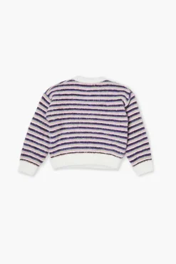 Girls Fuzzy Flower Graphic Sweater (Kids)