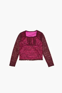 Girls Lace Pintucked Top (Kids)