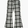 Girls Plaid Flare Pants (Kids)