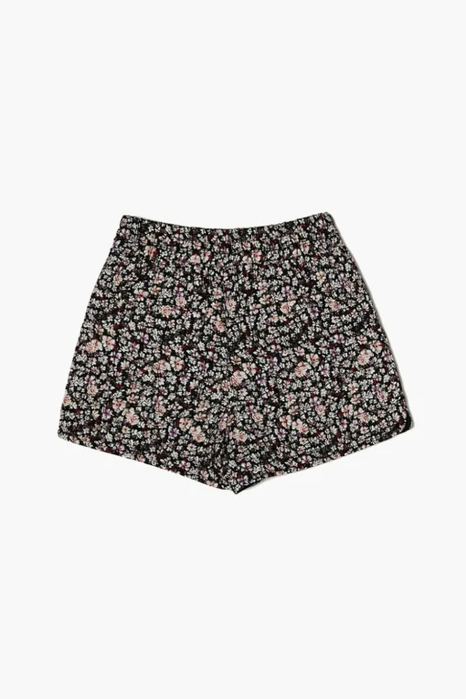 Girls Quilted Floral Print Shorts (Kids)