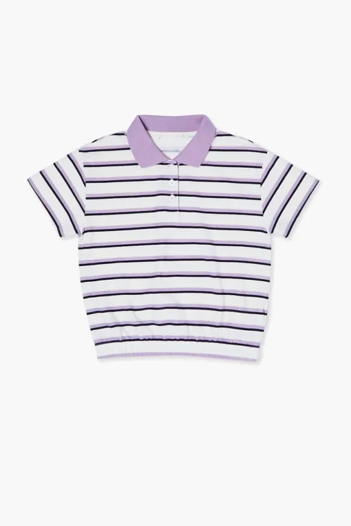 Girls Striped Polo Shirt (Kids)