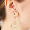 Hammered Geo Drop Earrings