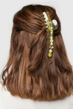 Happy Face Beaded Hair Claw Clip