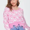 Heart Checkered Sharkbite Sweater