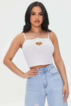 Heart Cutout Chain Cropped Cami