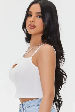 Heart Cutout Chain Cropped Cami