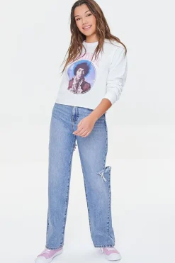 Hendrix Graphic Raw-Cut Tee