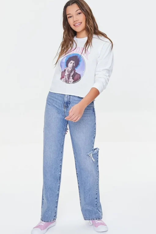 Hendrix Graphic Raw-Cut Tee