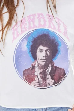 Hendrix Graphic Raw-Cut Tee
