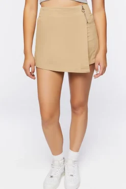 High-Rise Chambray Skort