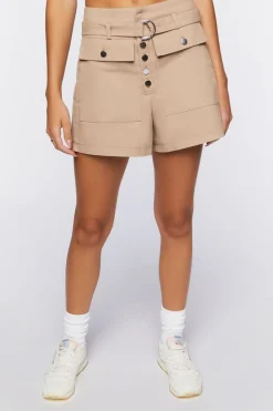 High-Rise Cotton Shorts