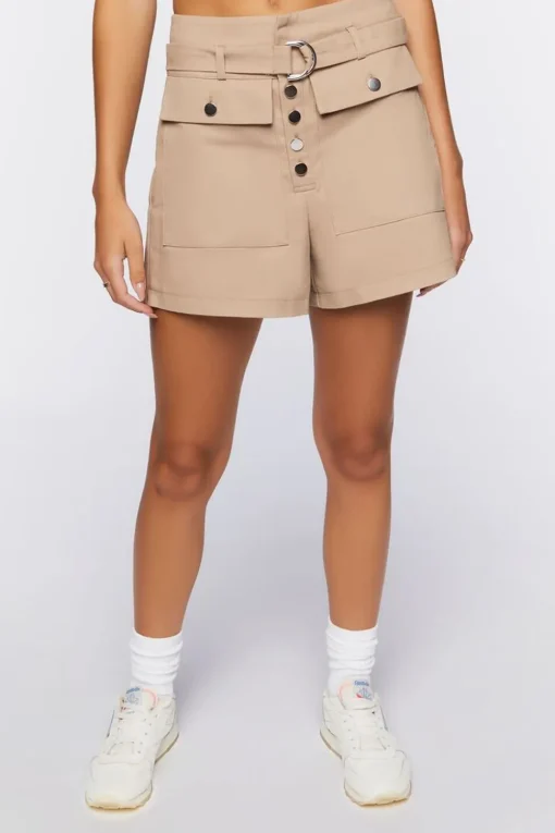 High-Rise Cotton Shorts