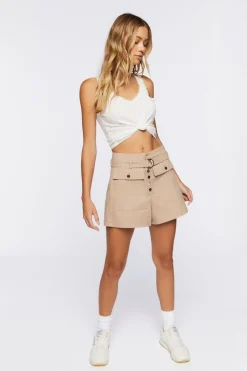 High-Rise Cotton Shorts