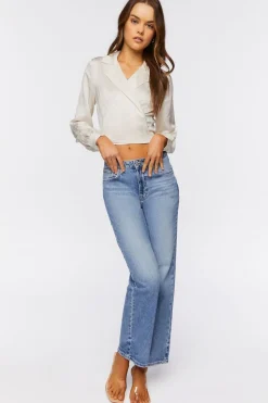 Jacquard Wrap Crop Top