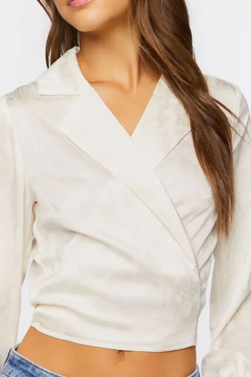 Jacquard Wrap Crop Top