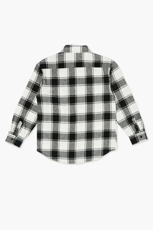 Kids Plaid Curved-Hem Shirt (Girls + Boys)