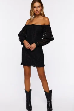 Lace Off-The-Shoulder Mini Dress
