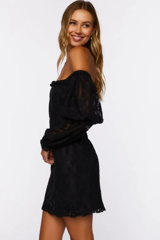 Lace Off-The-Shoulder Mini Dress