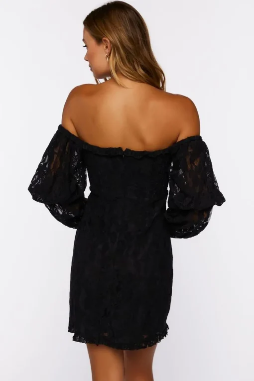 Lace Off-The-Shoulder Mini Dress