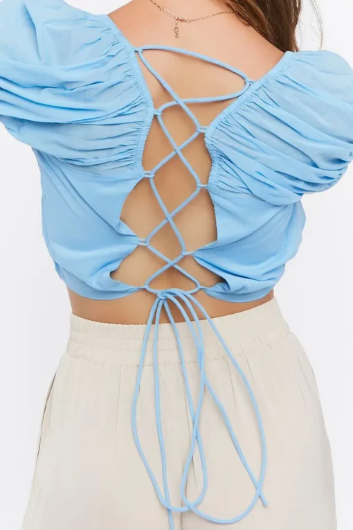 Lace-Back Crop Top