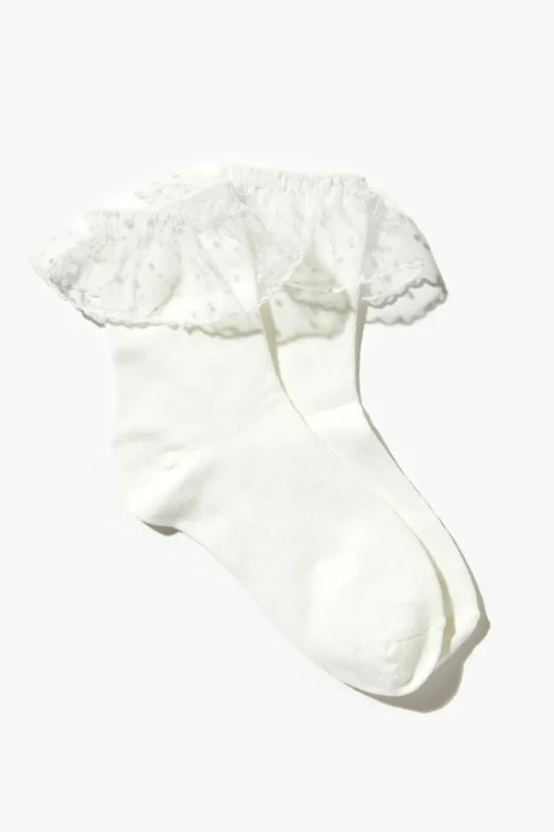 Lace-Trim Crew Socks